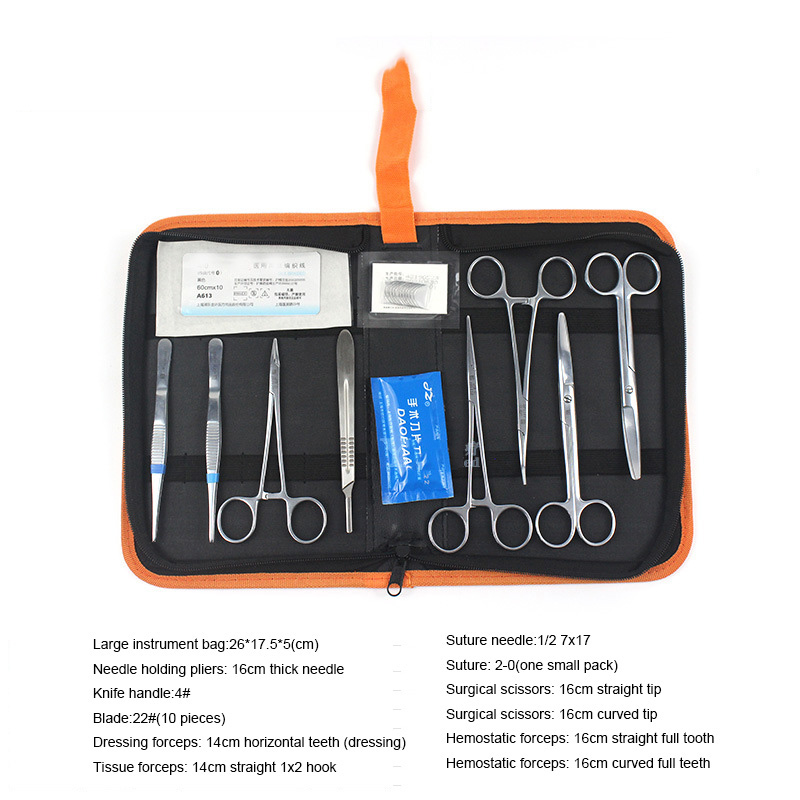 Supply surgical suture instrument kit surgical tool suture 12 pieces set