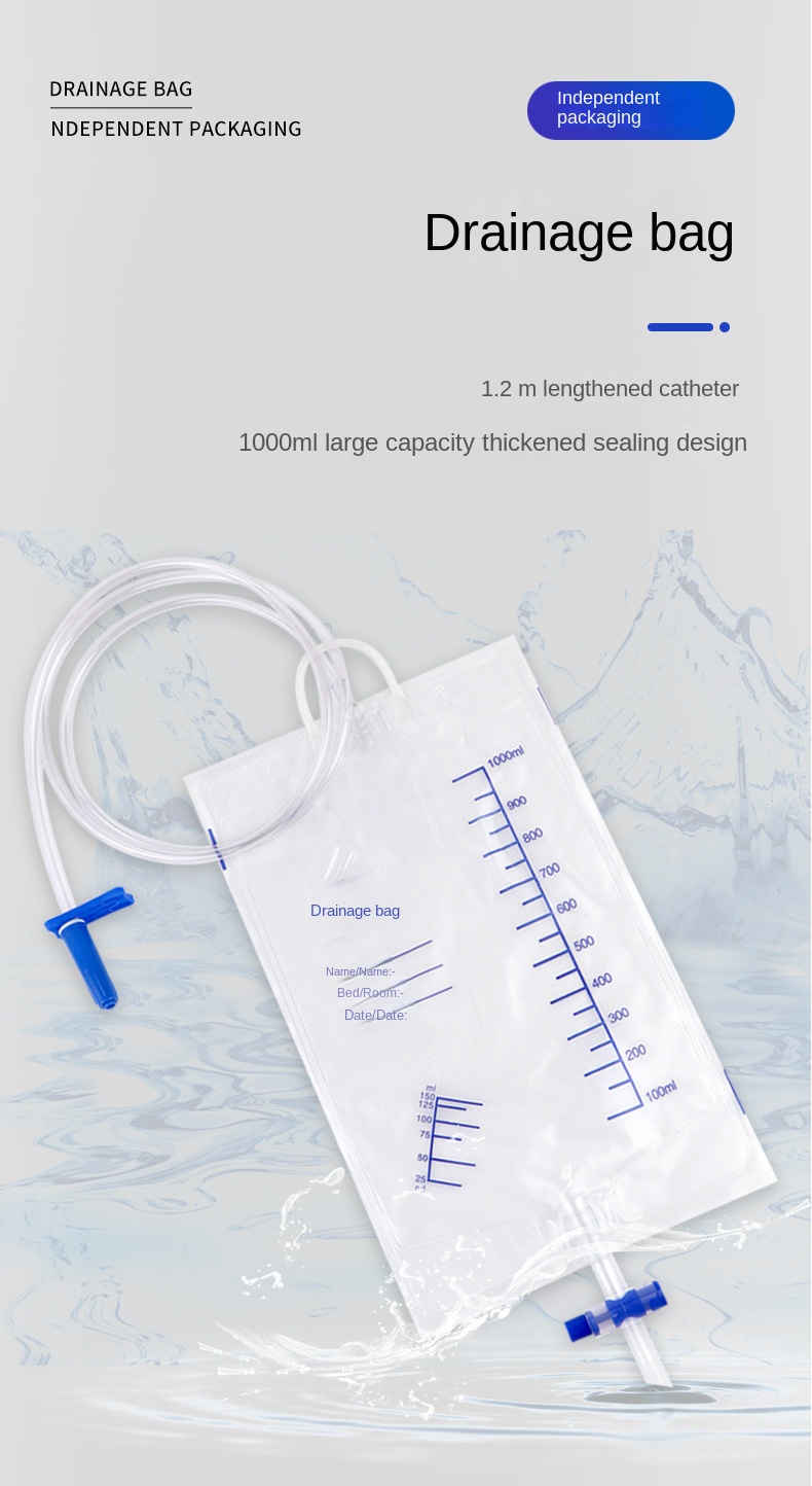 Medical disposable drainage bag urine collection bag anti-reflux 1000ml