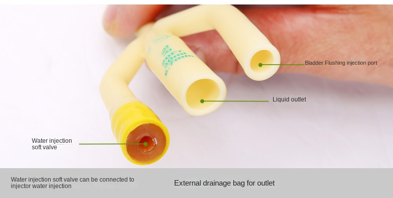 Supply of disposable three-chamber latex sterile urinary catheter wholesale