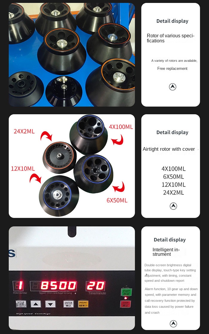 Desktop high-speed centrifuge tube laboratory solid-liquid separator 16000rpm