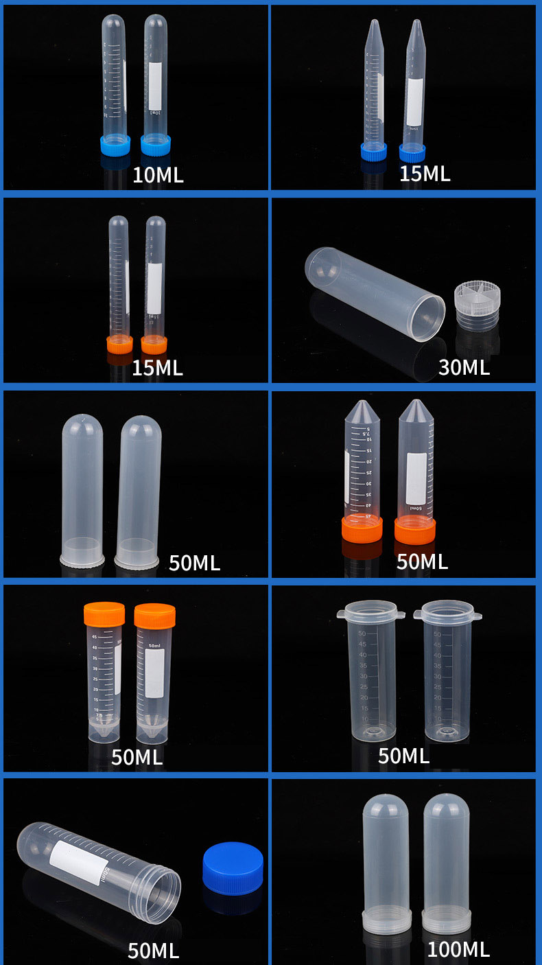 Centrifuge tube experiment consumables plastic graduated test tubes