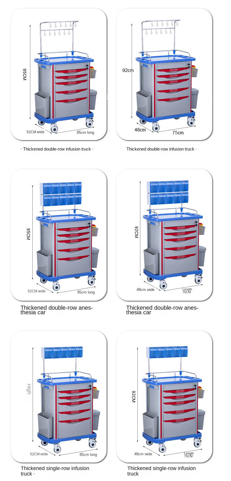 ABS Resuscitation Cart Multifunctional Medical Supplies Trolley Manufacturer