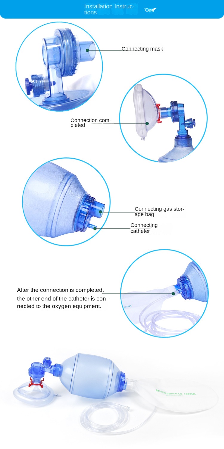 PVC disposable simple respirator CPR training first aid manual resuscitator Manufacturer