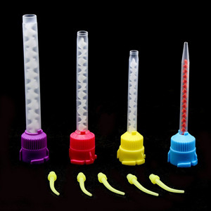 Dental silicone rubber impression material mixing head tune