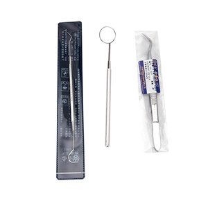 Flat light magnification mouthpiece probe tweezers three-piece