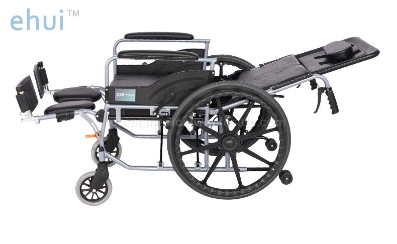 Manual wheelchair aluminum alloy frame elderly light folding full lying with toilet scooter