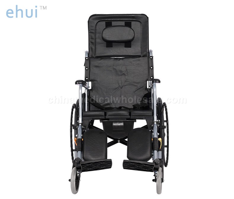 Manual wheelchair aluminum alloy frame elderly light folding full lying with toilet scooter