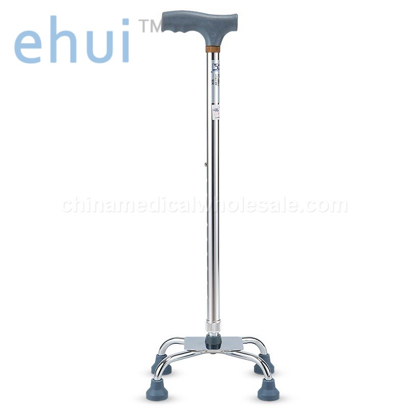 Direct selling non slip portable telescopic high and low four legged crutch supplier