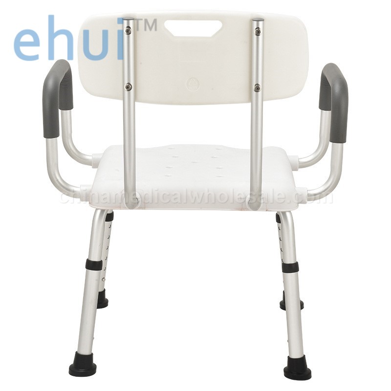 Aluminum alloy bath chair with armrest and backrest