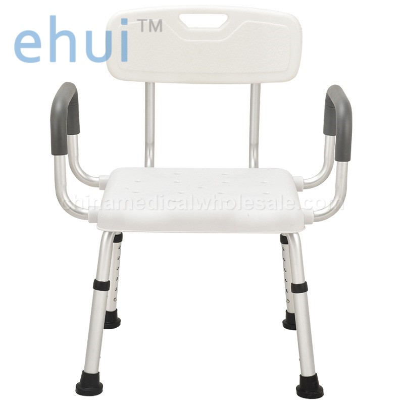 Aluminum alloy bath chair with armrest and backrest