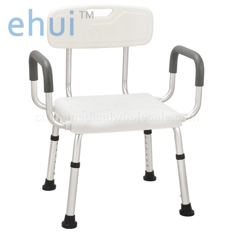 Aluminum alloy bath chair with armrest and backrest