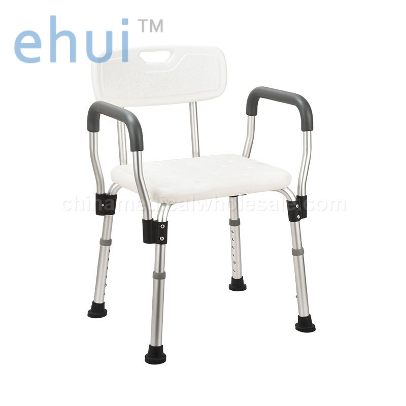 Aluminum alloy shower chair with armrest and backrest manufacturer