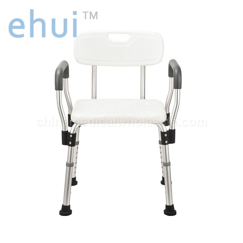 Aluminum alloy shower chair with armrest and backrest manufacturer