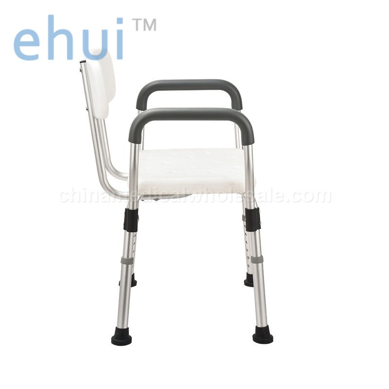 Aluminum alloy shower chair with armrest and backrest manufacturer