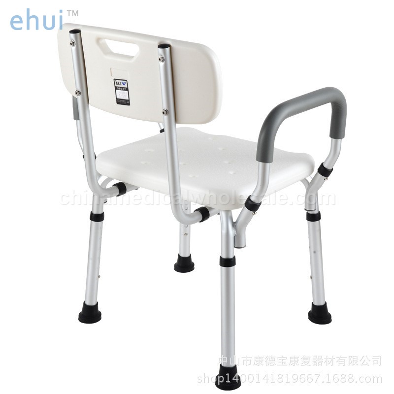 Bathroom reinforced non slip bath chair with armrest