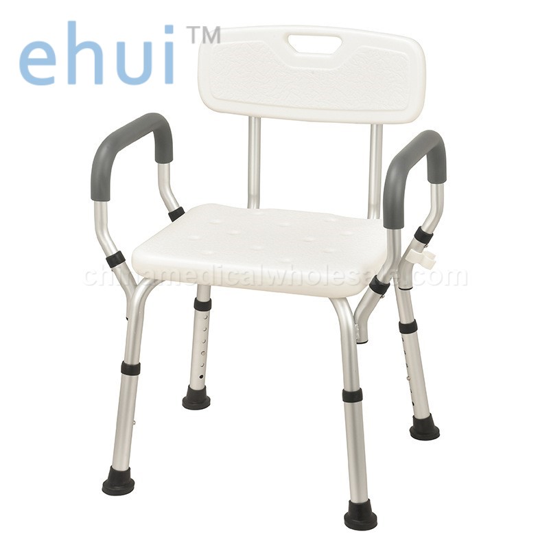 Bathroom reinforced non slip bath chair with armrest