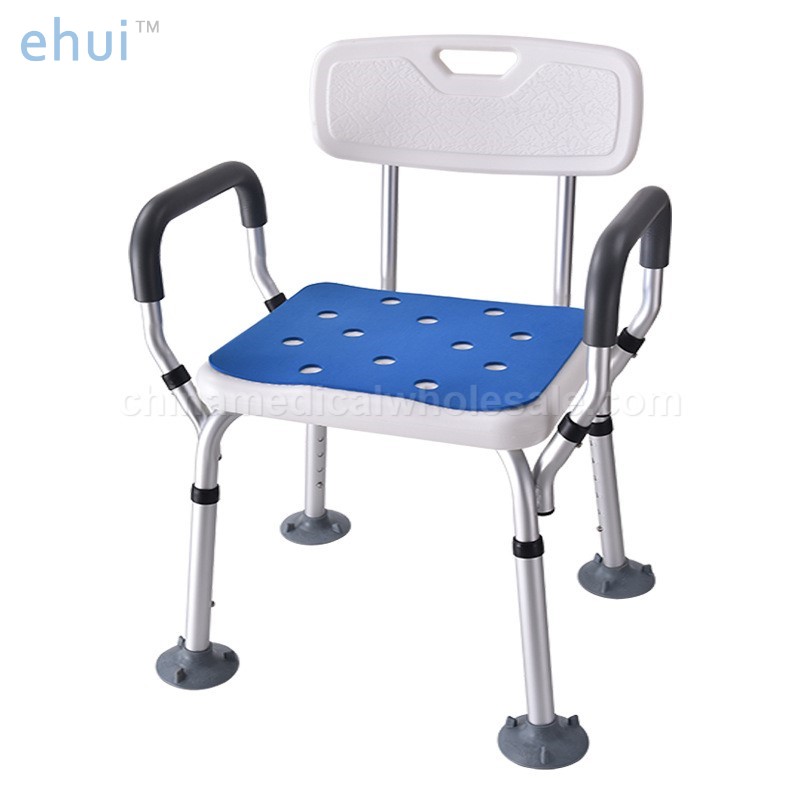 Bathroom reinforced non slip bath chair with armrest