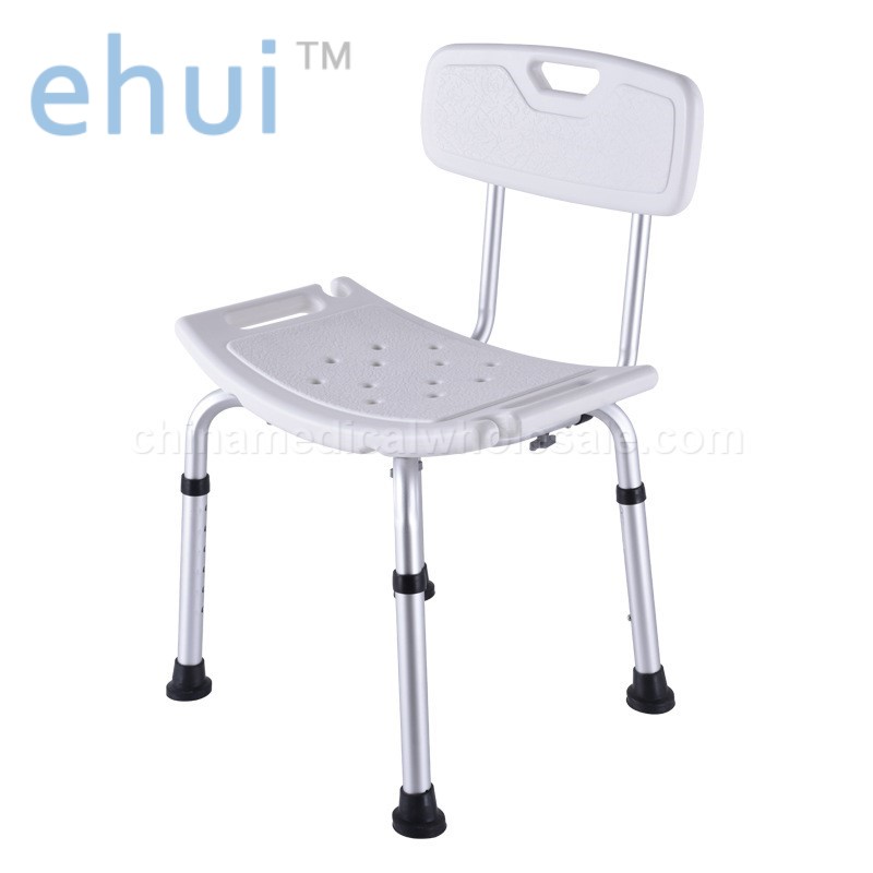 Aluminum alloy shower bench with backrest