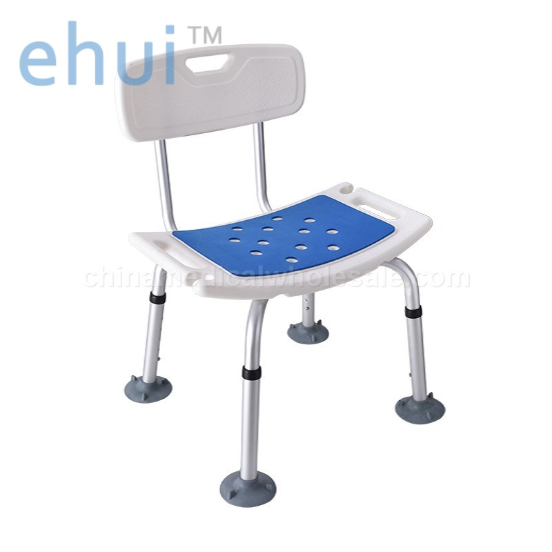 Aluminum alloy shower bench with backrest