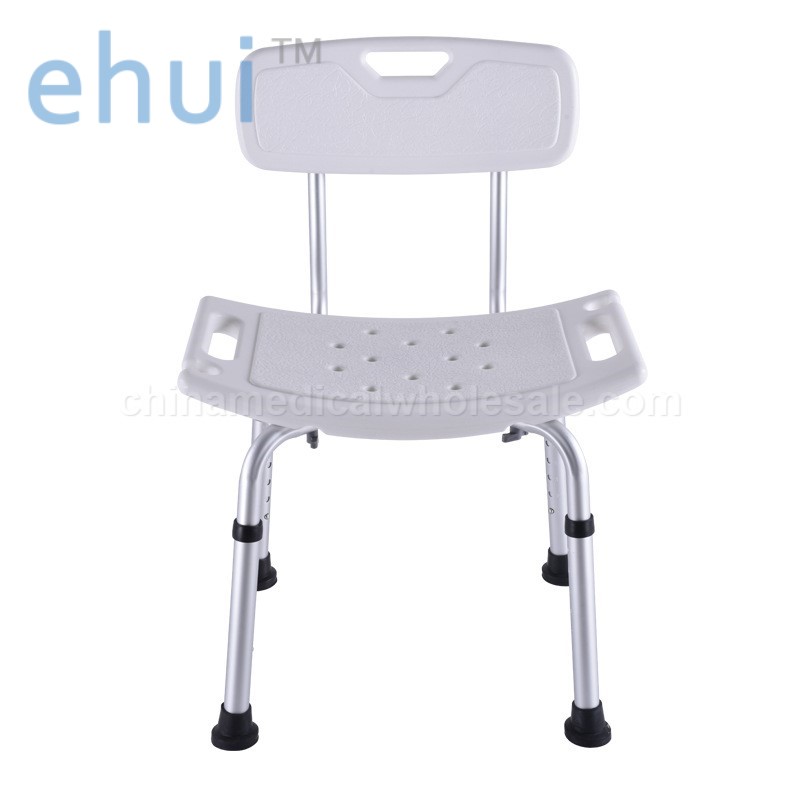 Aluminum alloy shower bench with backrest