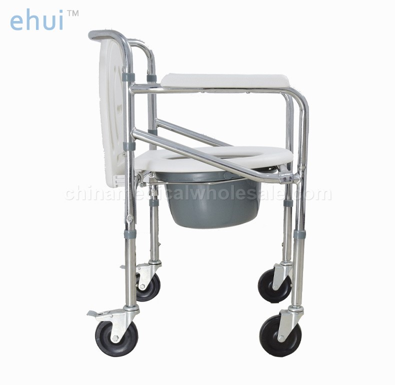 Portable foldable aluminum alloy toilet chair