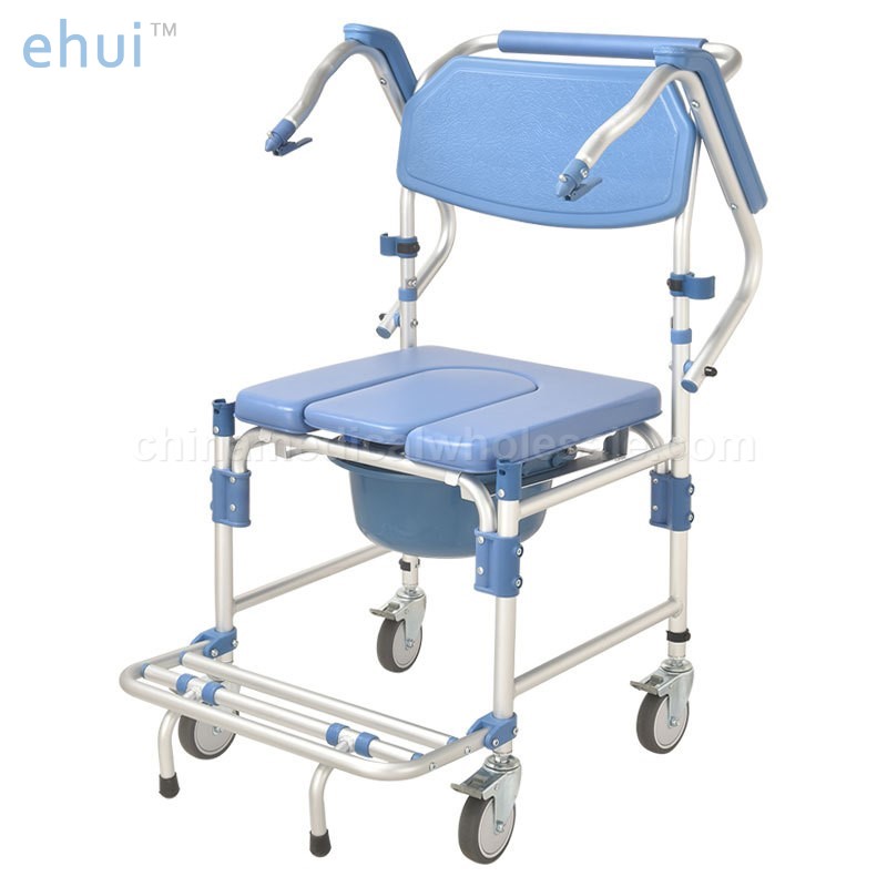 Direct selling aluminum alloy belt wheel movable seat toilet chair