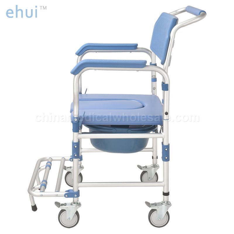 Direct selling aluminum alloy belt wheel movable seat toilet chair