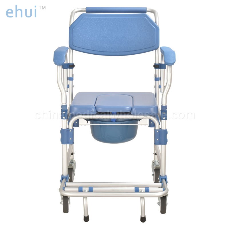 Direct selling aluminum alloy belt wheel movable seat toilet chair