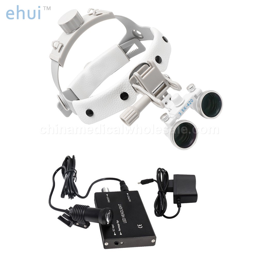 Head mounted oral cavity magnifier plastic lamp