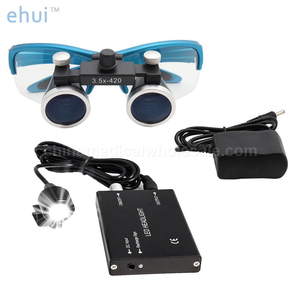 Black headlamp with zipper bag set binocular magnifying glass