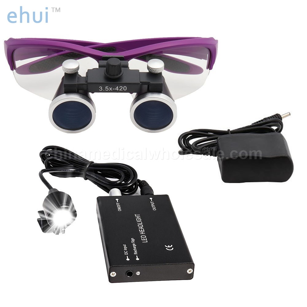 Black headlamp with zipper bag set binocular magnifying glass