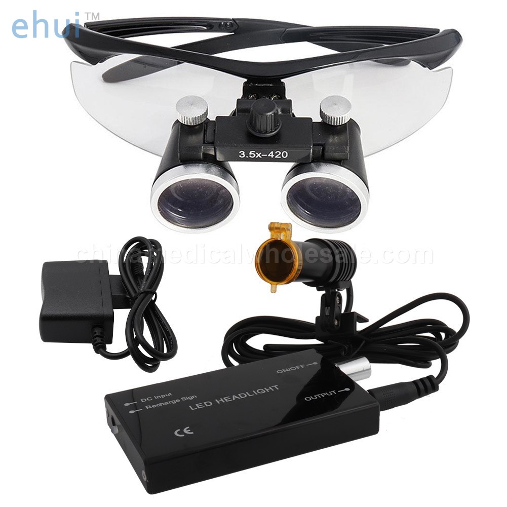 Black intelligent focusing headlamp medical oral magnifier