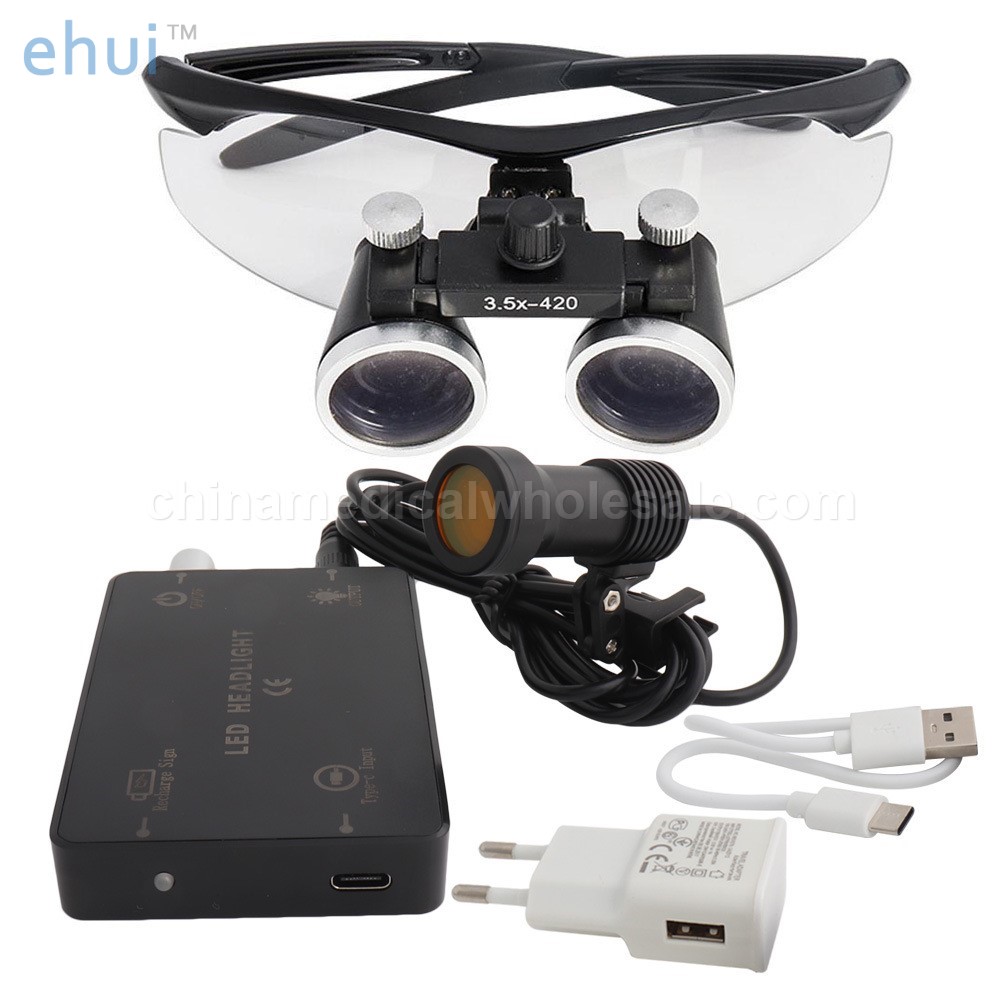 Binocular USB interface magnifier with lamp and filter