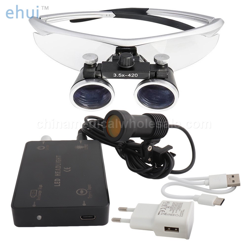 Binocular USB interface magnifier with lamp and filter