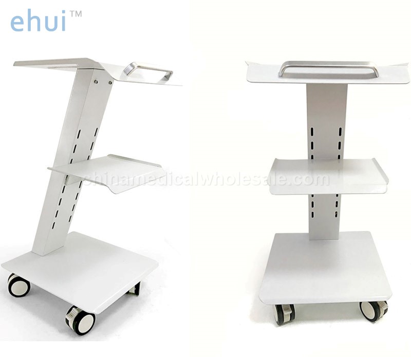 Stainless steel three-layer dental mobile cabinet