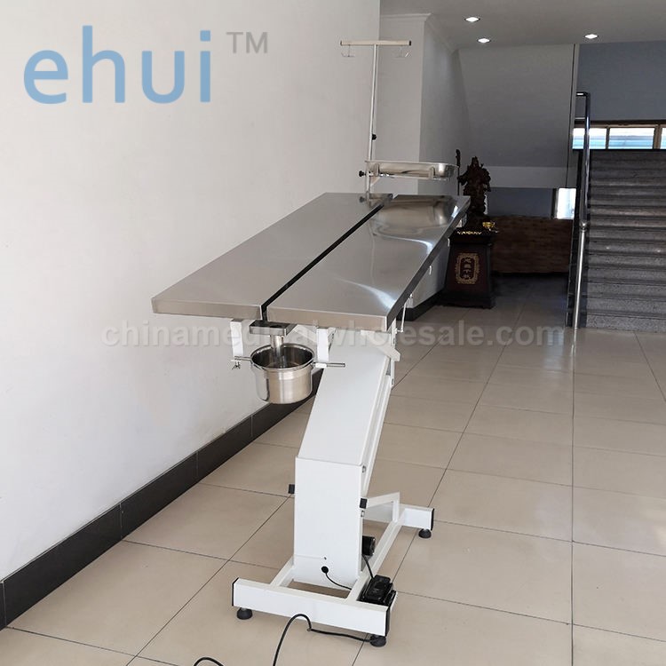 Hydraulic belt 304 stainless steel table for animal operation and inspection