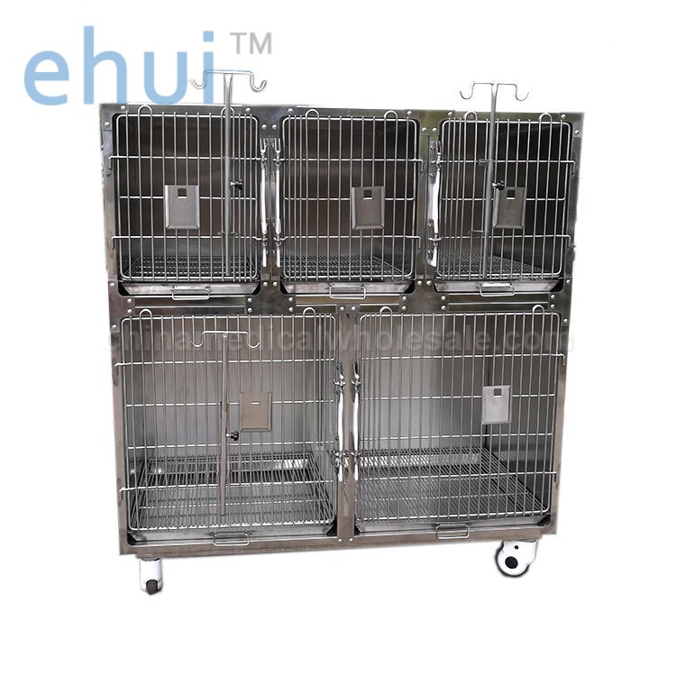 Direct selling double-layer high-quality 304 stainless steel pet cage cat kennel cage manufacturer