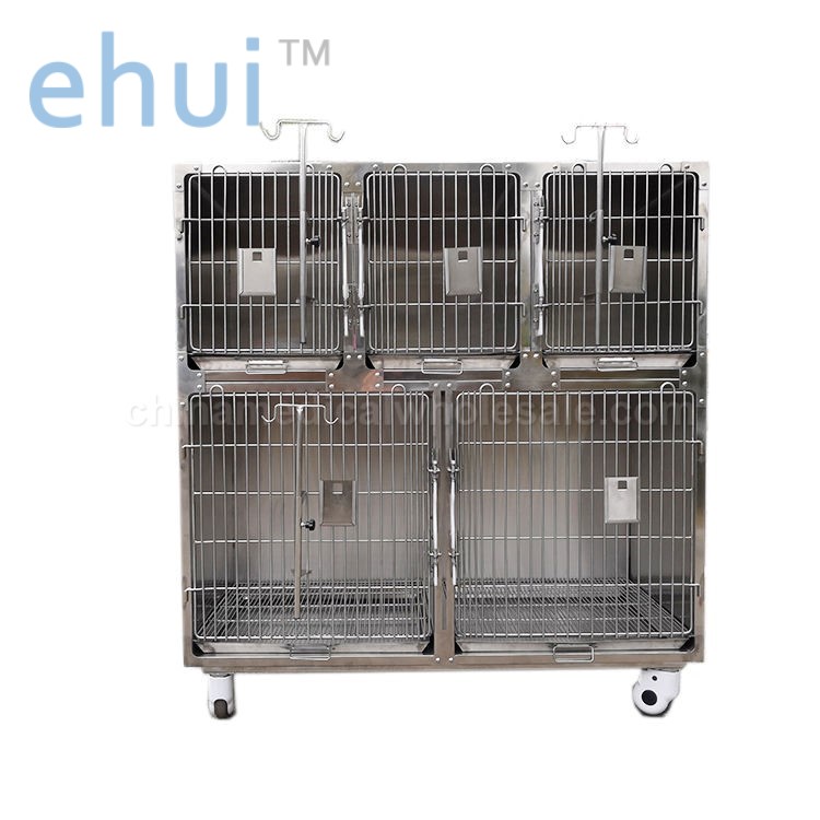 Direct selling double-layer high-quality 304 stainless steel pet cage cat kennel cage manufacturer