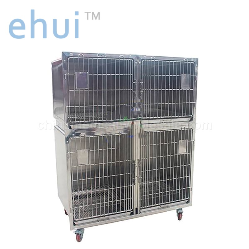 Luxury veterinary equipment cage set stainless steel large dog cage manufacturer