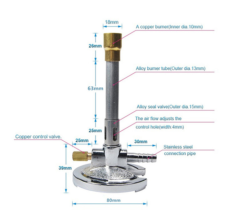 American Bunsen burner alcohol blowtorch heating lamp laboratory alcohol lamp