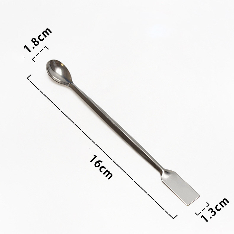 Stainless steel medicine spoon double-headed laboratory sampling spoon