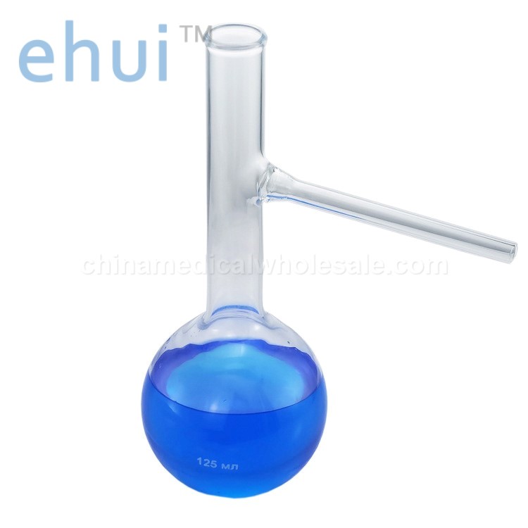 Glass distillation flask with branch distillation round bottom flask