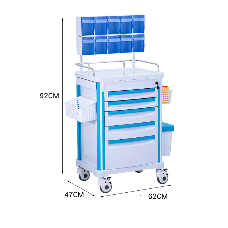 Supply Anesthesia Cart 5 Drawer Medical Multifunctional Trolley Manufacturer