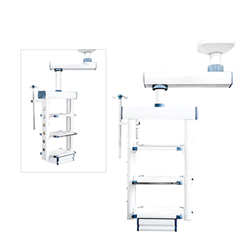 Supply medical crane tower operating room with instrument placement platform