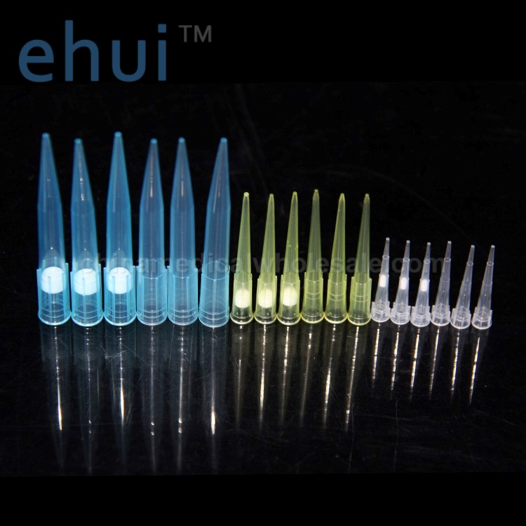 Pipette tip set 10 ul 200 ul 1000 ul white yellow blue pipette tips