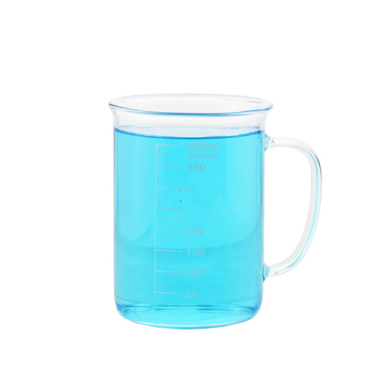 Beaker 400ml heatable glass beaker with scale and no mouth