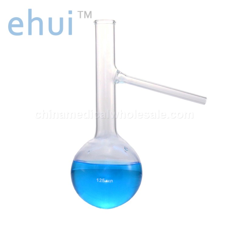 Glass distillation flask with branch distillation round bottom flask