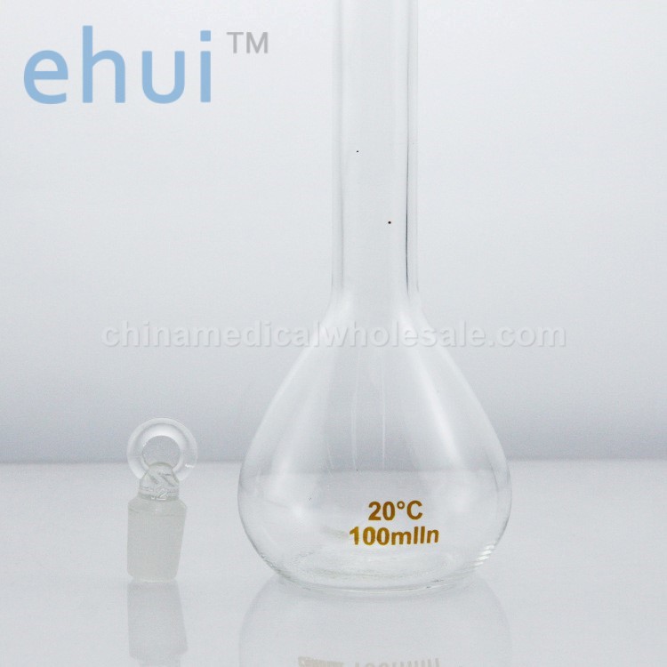 White volumetric flask grade B 50ml clear glass volumetric flask