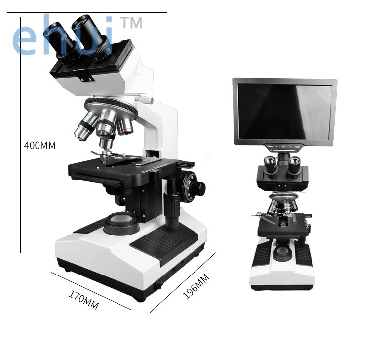 Trinocular biological microscope laboratory observation of microbial cells mite sewage