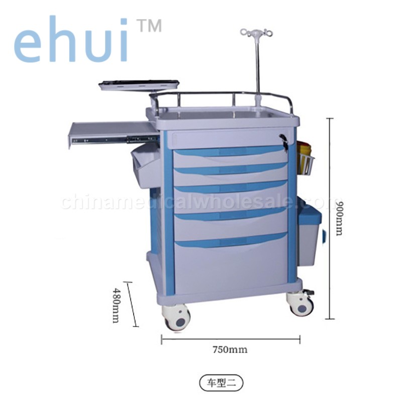 ABS hospital infusion trolley multifunctional nursing mobile drug delivery cart